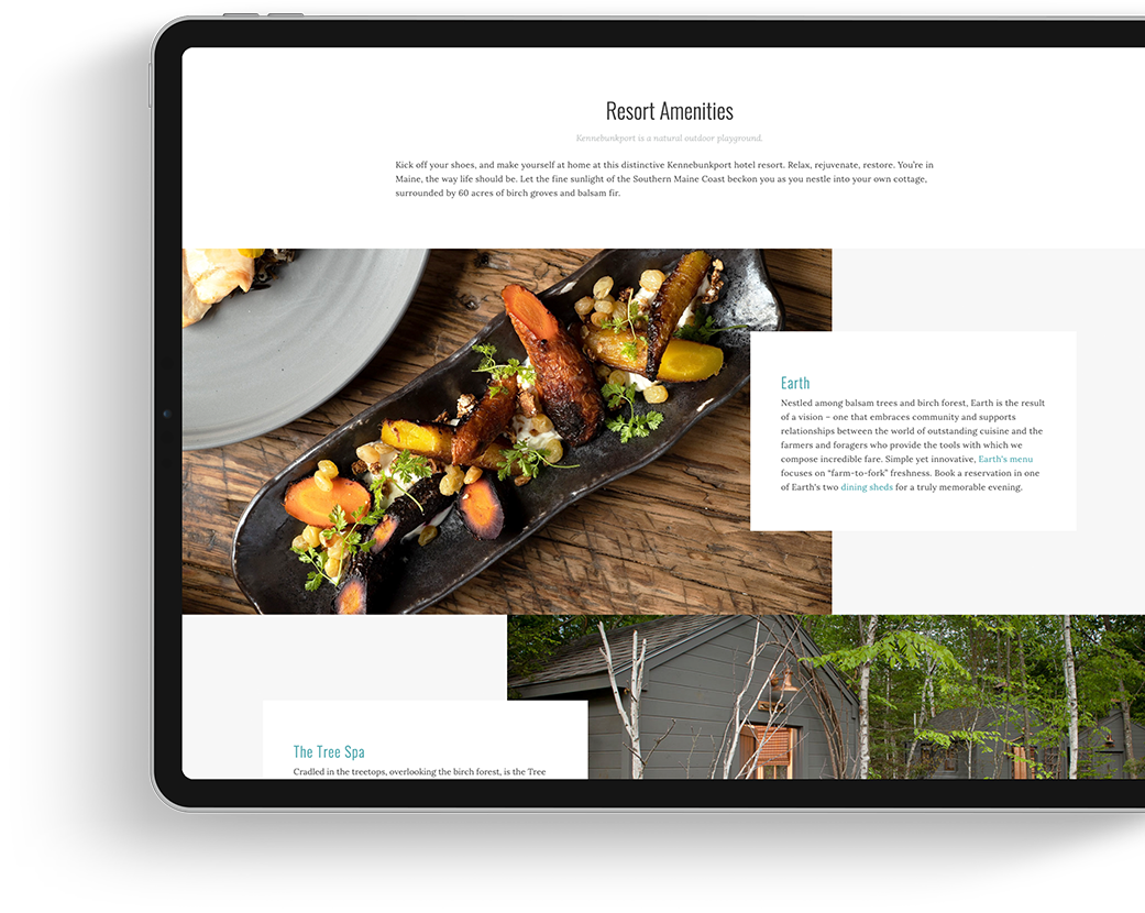 hawthorn creative hospitality marketing kennebunkport resort collection case study the tides beach club website ipad left