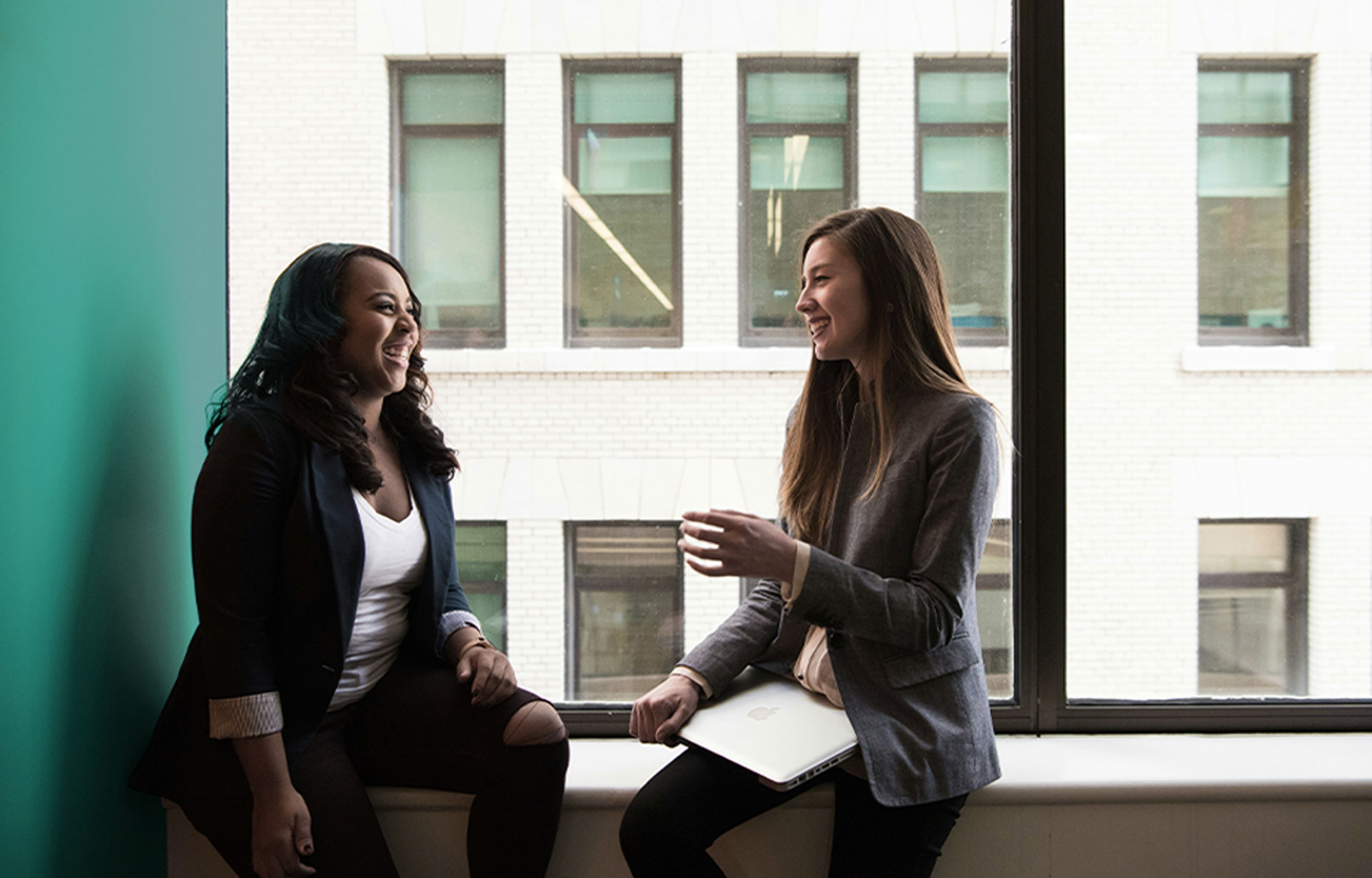 Two women conversing