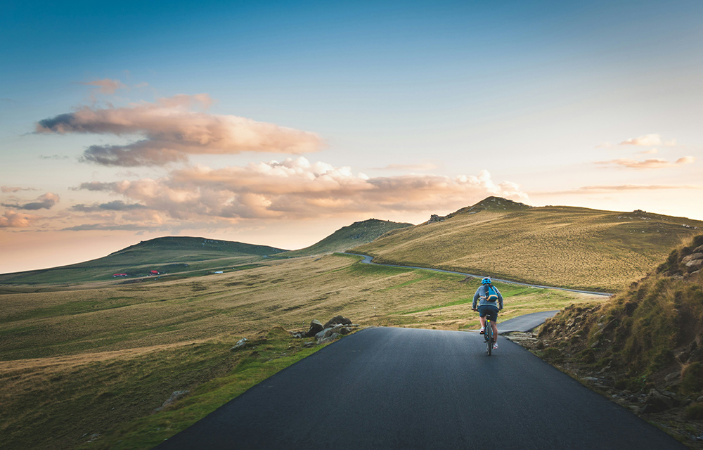 Biking in the mountains